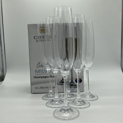Набір келихів для шампанського 250 мл Crystal Bohemia Milvus