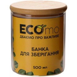 Скляна банка з бамбуковою кришкою Ecomo BR0910 "C-Line", 500 мл
