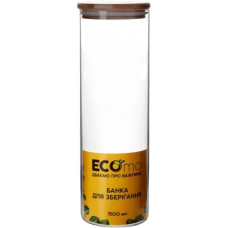 Скляна банка з бамбуковою кришкою Ecomo BR0927 "C-Line", 1,5 л