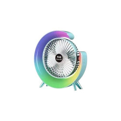 Портативний вентилятор настільний з RGB підсвіткою Hoffen 080258