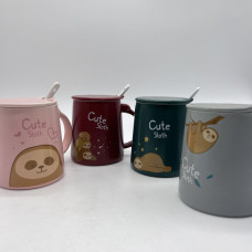 Чашка з кришкою і ложкою 450 мл Stenson Cute sloth