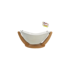 Фруктівниця White Classic 35×19×17 см на бамбуковій підставці Stenson MC-3652-14
