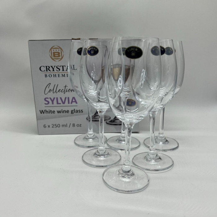 Набір келихів для вина Crystal Bohemia SYLVIA (6х250ml) 4S415/250