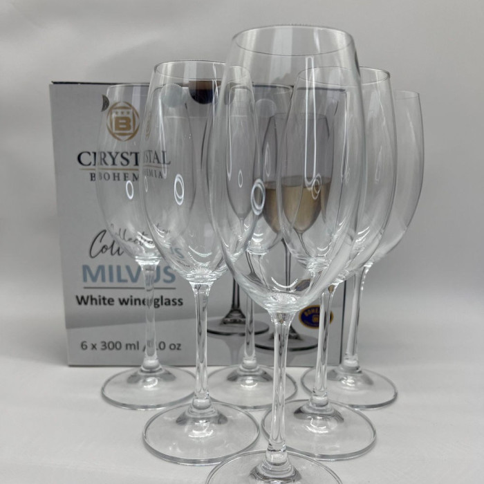 Набір келихів для вина 300 мл Crystal Bohemia Milvus