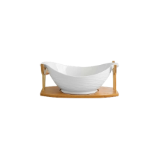 Фруктівниця White Classic 31×17×12 см на бамбуковій підставці Stenson MC-3654-12